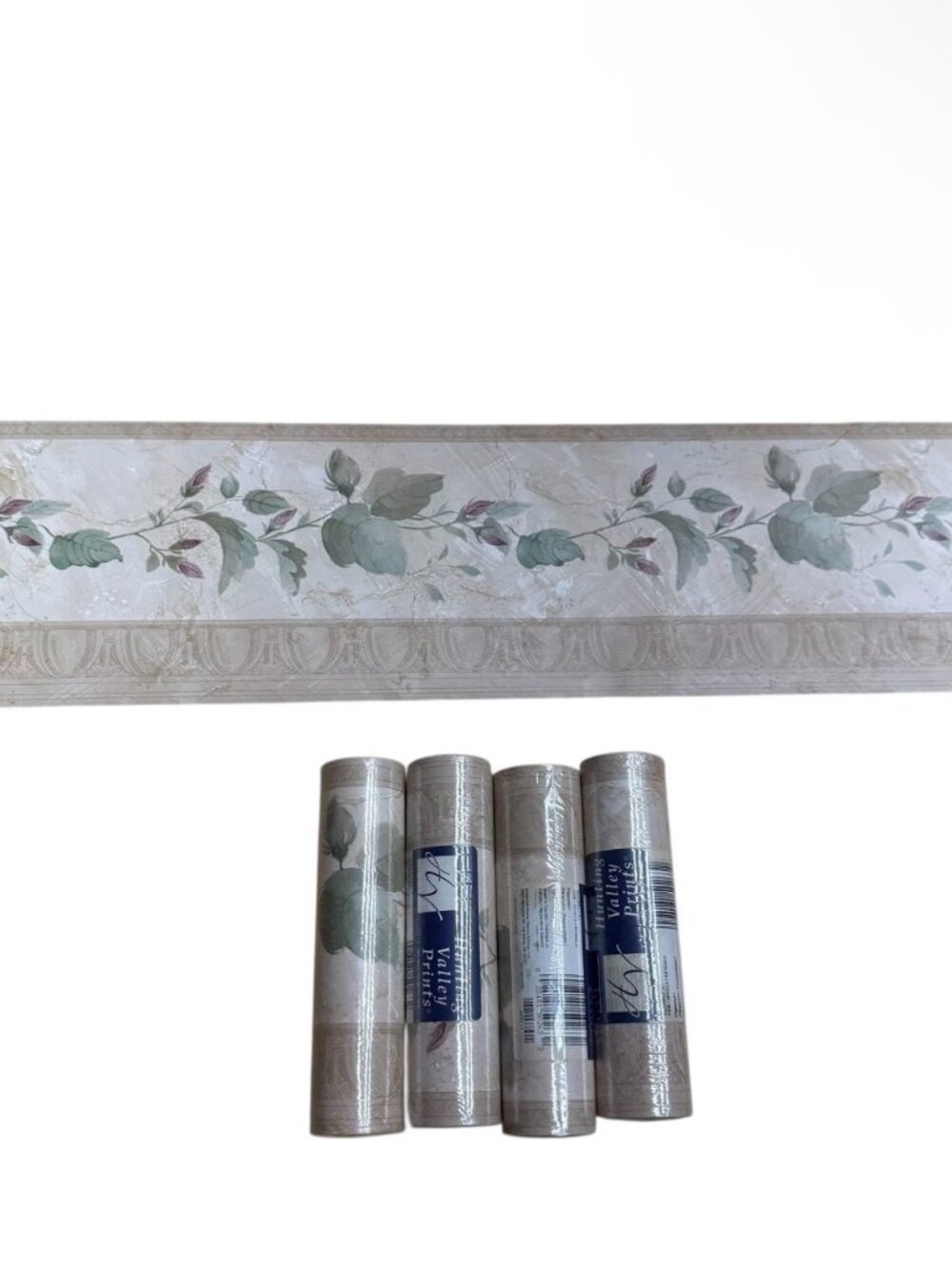 Hunting Valley Prints Wallpaper Border Rosebud Vine Floral Molding 4 Rolls New